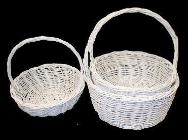 ba088w set of 3 white baskets