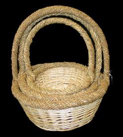 S/3 Round seagrass & Willow Baskets
