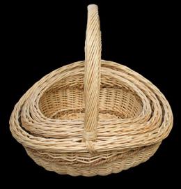 S/3 Oval seagrass & Willow Giant Baskets